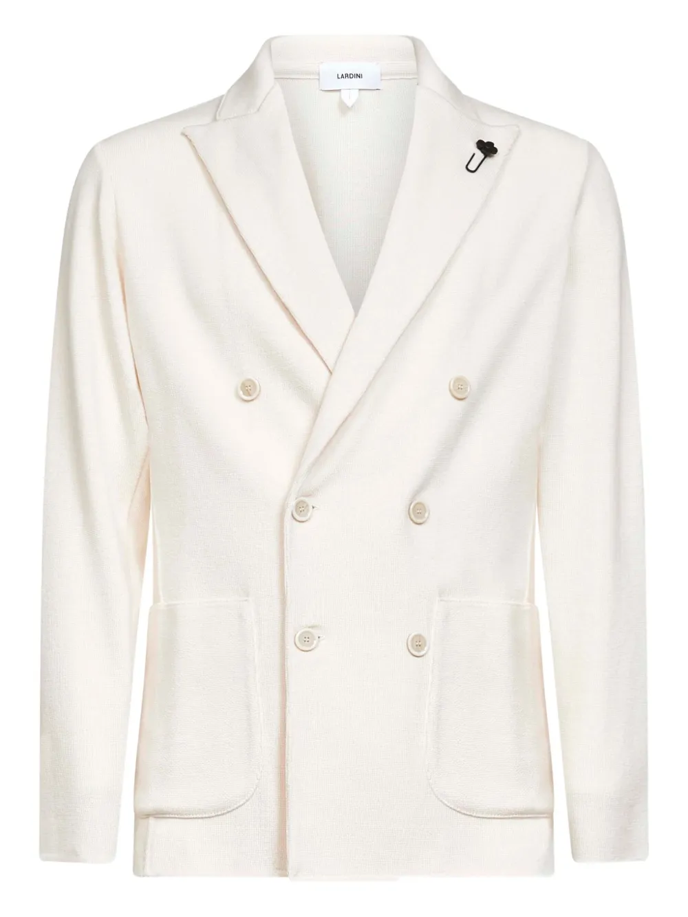 Двубортный пиджак из чистой шерсти Lardini, белый
Двубортный пиджак из чистой шерсти Lardini, белый