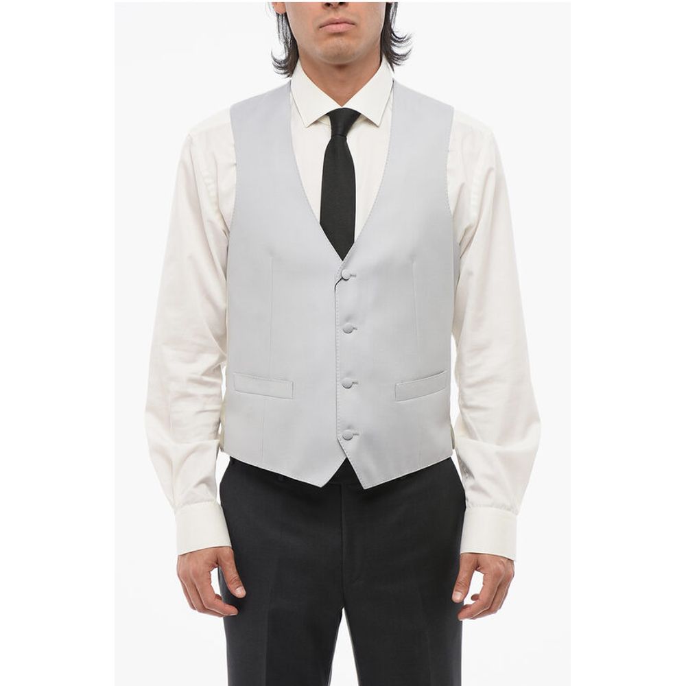 Шерстяной жилет на 4 пуговицах с прорезными карманами Corneliani, Gray
Шерстяной жилет на 4 пуговицах с прорезными карманами Corneliani, Gray