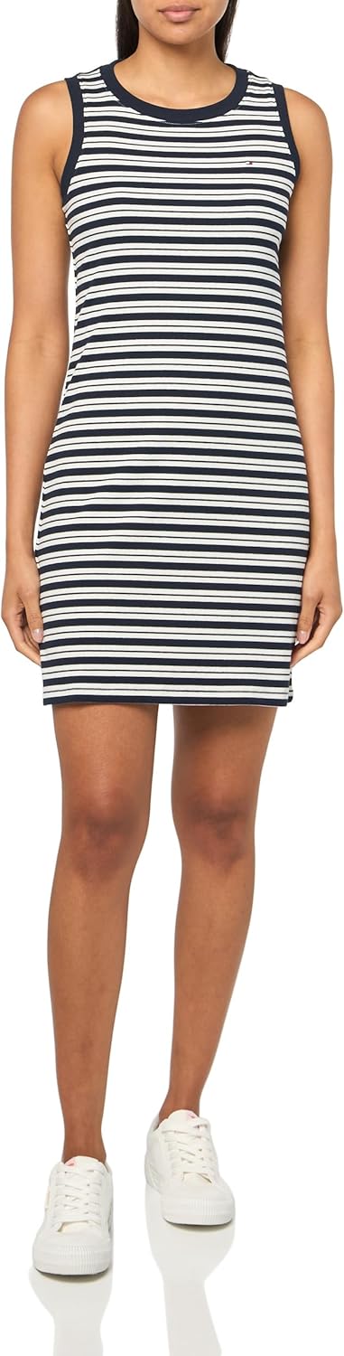 Женское платье-майка без рукавов Tommy Hilfiger Chatham из трикотажа в рубчик, Sky Captain/Ivory
Женское платье-майка без рукавов Tommy Hilfiger Chatham из трикотажа в рубчик, Sky Captain/Ivory