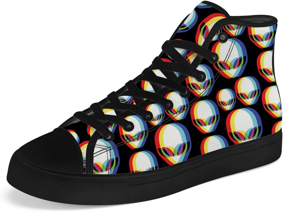 Мужские и женские высокие кеды Chebing с принтом инопланетянина и мандалы, высокие кеды на шнуровке, повседневная обувь, черный
Мужские и женские высокие кеды Chebing с принтом инопланетянина и мандалы, высокие кеды на шнуровке, повседневная обувь, черный