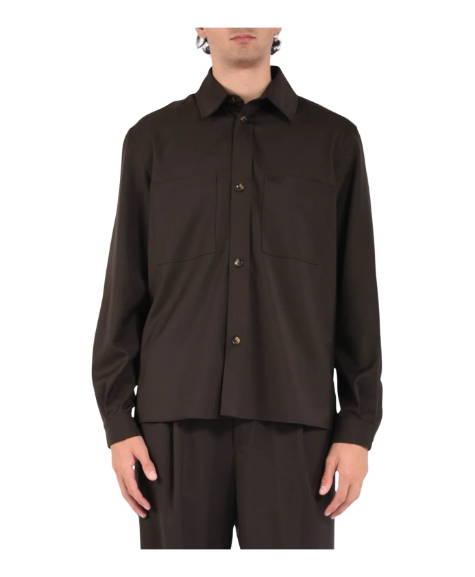 Рубашка-Куртка из чистой шерсти с пуговицами и карманами. Laneus, коричневый
Рубашка-Куртка из чистой шерсти с пуговицами и карманами. Laneus, коричневый