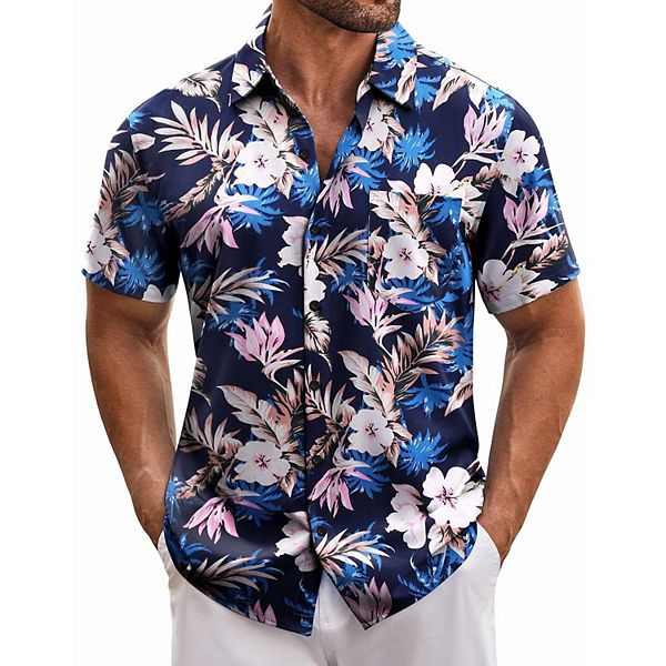 Мужская гавайская рубашка с коротким рукавом и цветочным принтом Coofandy, Blue
Мужская гавайская рубашка с коротким рукавом и цветочным принтом Coofandy, Blue
