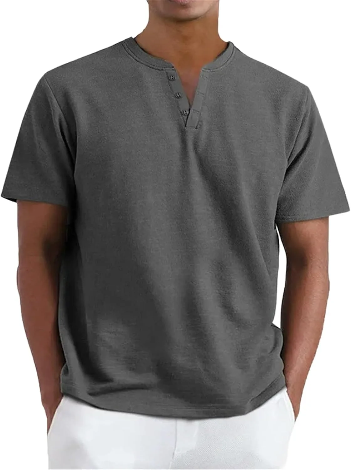 Футболка для мужчин V-образный вырез с пуговицами короткий рукав Henley
Футболка для мужчин V-образный вырез с пуговицами короткий рукав Henley