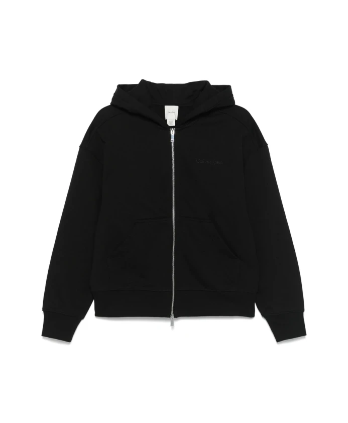 Черная толстовка с капюшоном и застежкой-молнией Calvin Klein, черный
Черная толстовка с капюшоном и застежкой-молнией Calvin Klein, черный