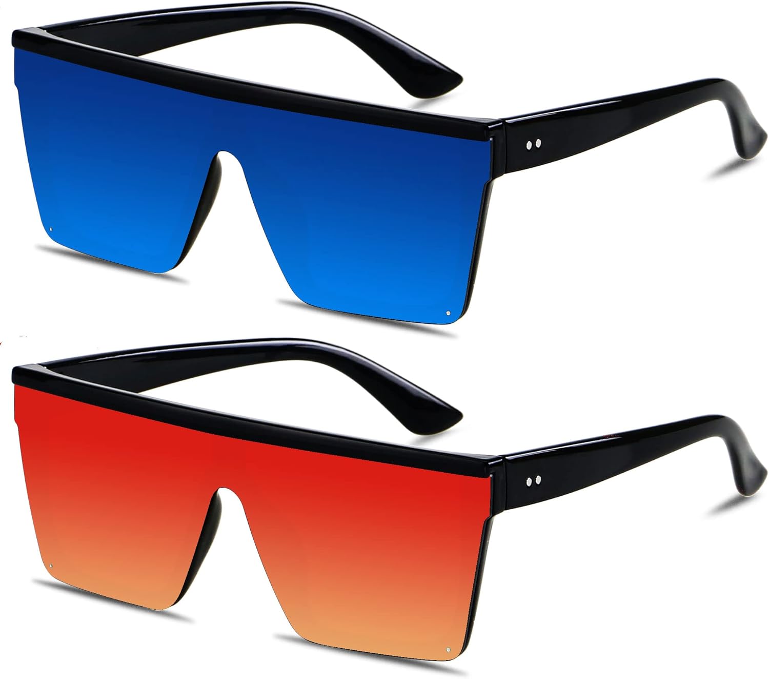 Солнцезащитные очки LYZOIT квадратной формы большого размера для женщин и мужчин, с плоской верхней частью, модные, с большой защитой от УФ-излучения, без оправы, (2pack) Mirrored Red + Blue
Солнцезащитные очки LYZOIT квадратной формы большого размера для женщин и мужчин, с плоской верхней частью, модные, с большой защитой от УФ-излучения, без оправы, (2pack) Mirrored Red + Blue