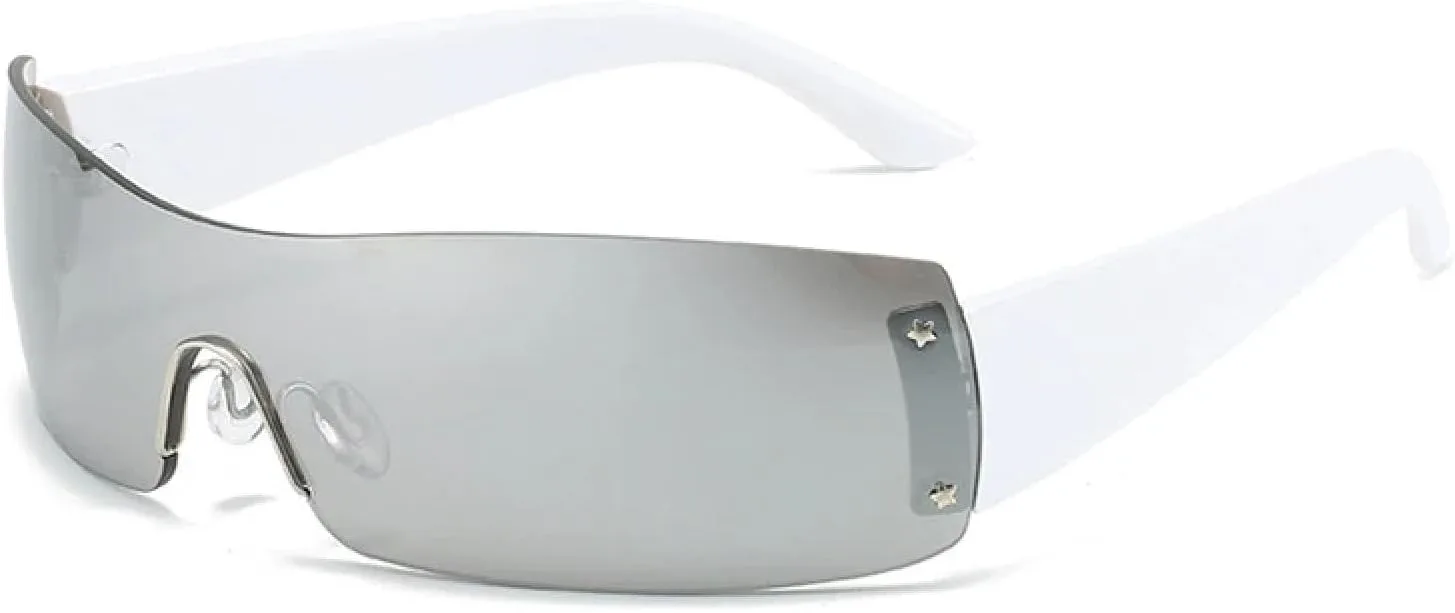 Безободковые модные солнцезащитные очки для женщин и мужчин в стиле панк, для активного отдыха и велоспорта, защита от УФ-излучения UV400 TKKTLLT, White Silver
Безободковые модные солнцезащитные очки для женщин и мужчин в стиле панк, для активного отдыха и велоспорта, защита от УФ-излучения UV400 TKKTLLT, White Silver