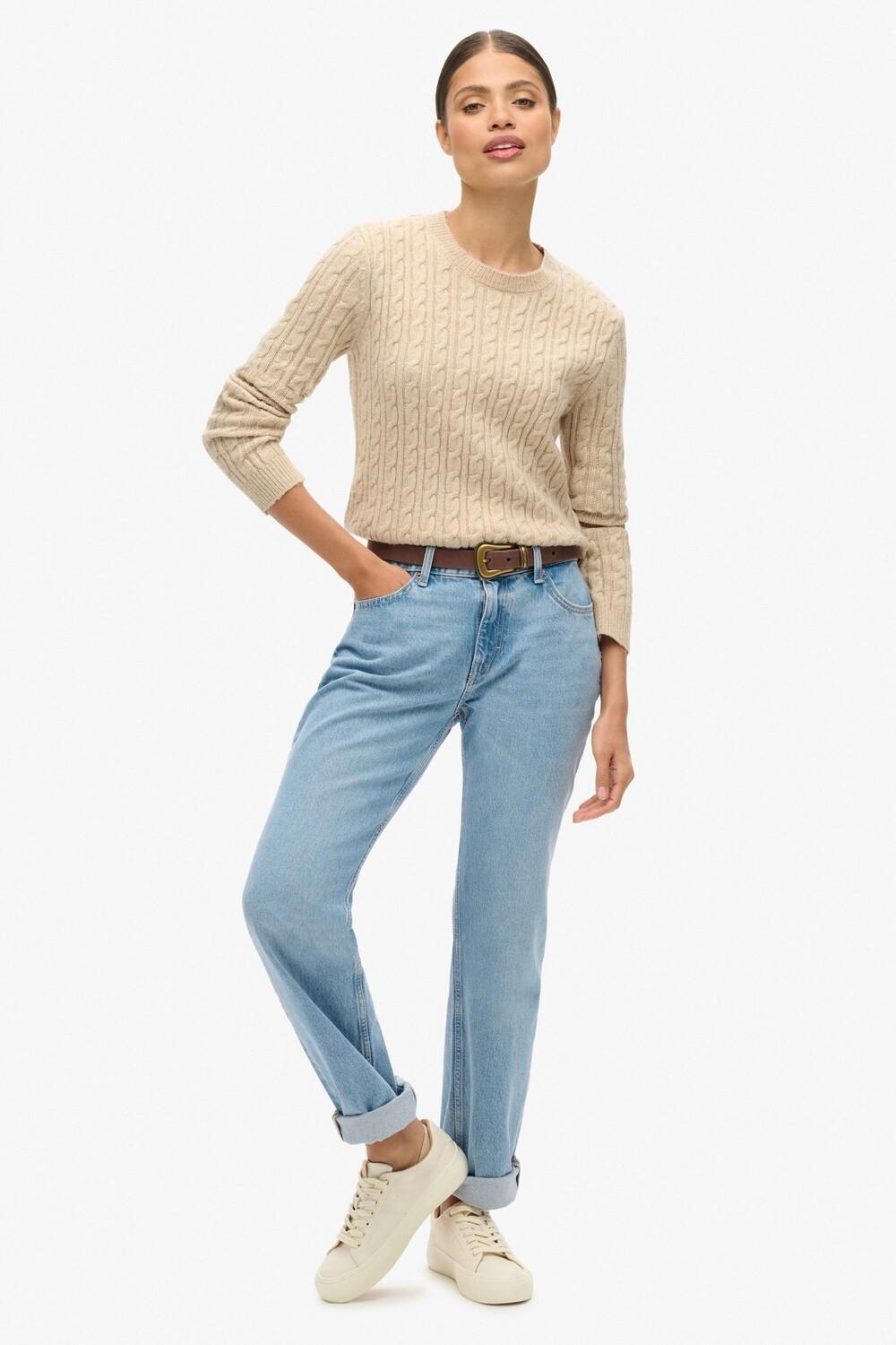 Джемпер с круглым вырезом и приталенным кроем Superdry, бежевый
Джемпер с круглым вырезом и приталенным кроем Superdry, бежевый