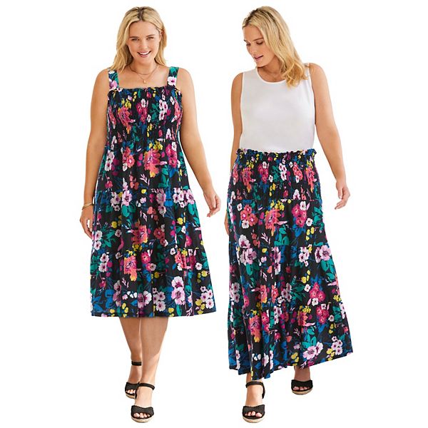 Платье-трансформер Plus size в юбку Woman Within, Black Multi Floral
Платье-трансформер Plus size в юбку Woman Within, Black Multi Floral