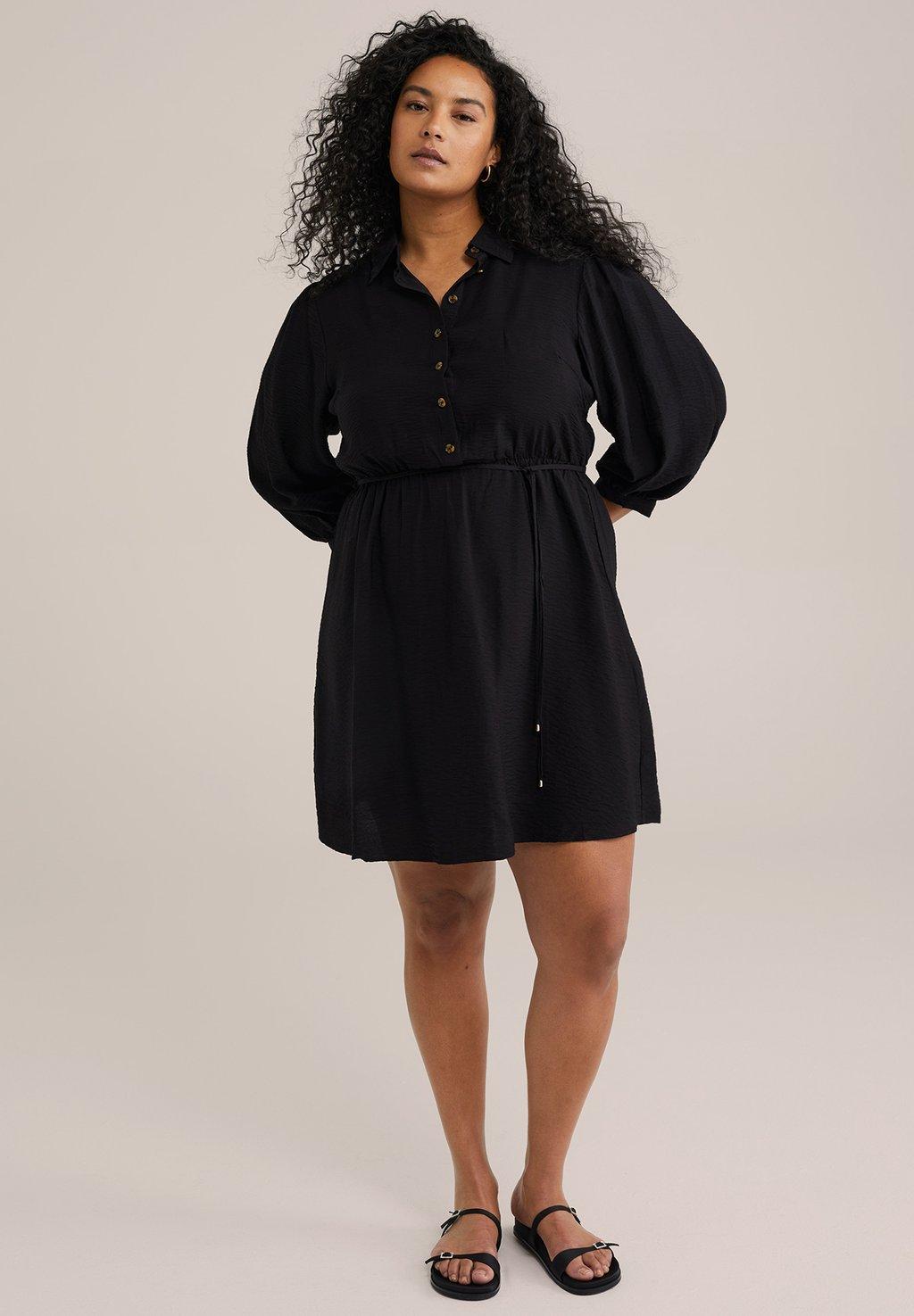 Платье-рубашка CURVE WE Fashion, черный
Платье-рубашка CURVE WE Fashion, черный