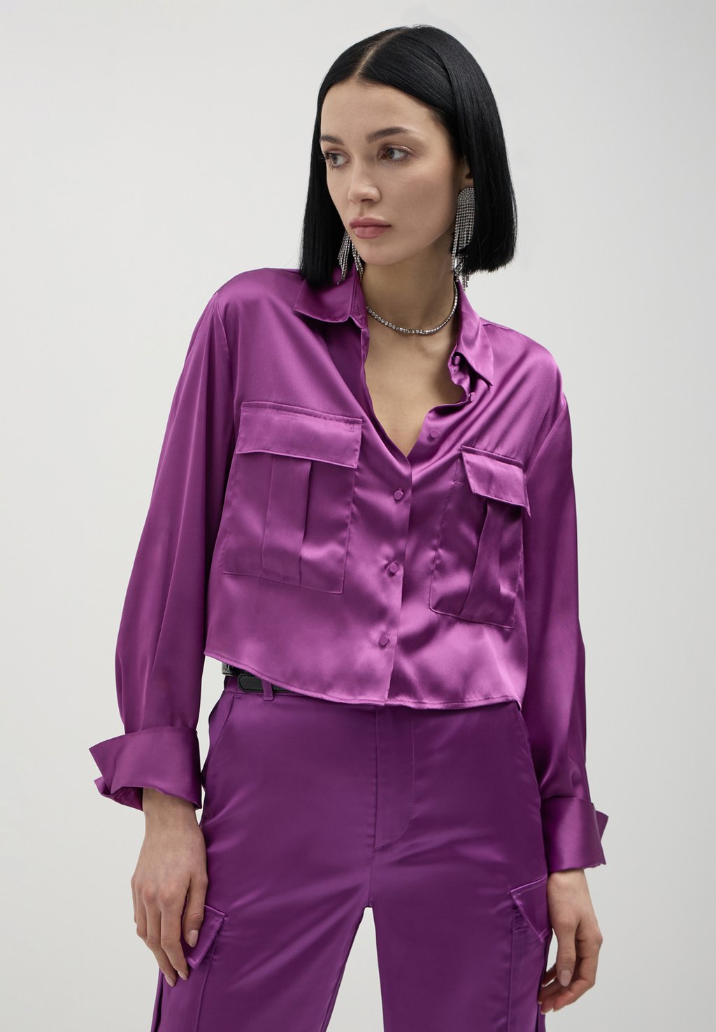Блузка на пуговицах CROP Calliope, темно-фиолетовый
Блузка на пуговицах CROP Calliope, темно-фиолетовый