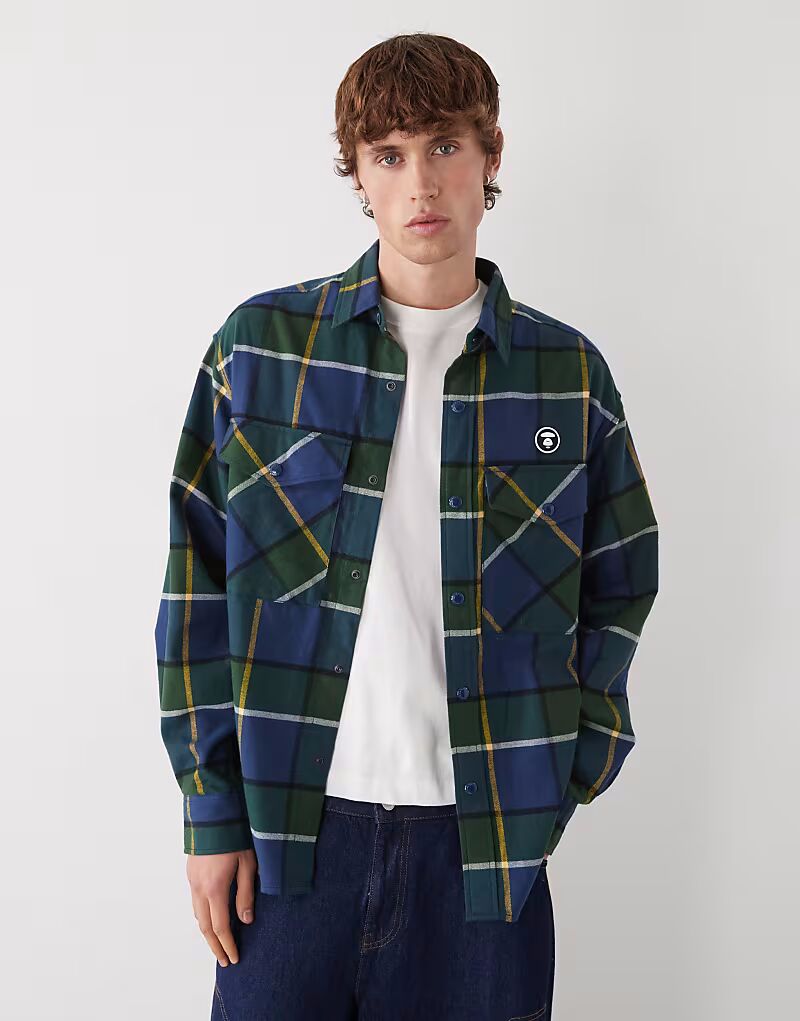 Рубашка свободного кроя Aape by A Bathing Ape синего и зеленого цветов Aape By A Bathing Ape
Рубашка свободного кроя Aape by A Bathing Ape синего и зеленого цветов Aape By A Bathing Ape