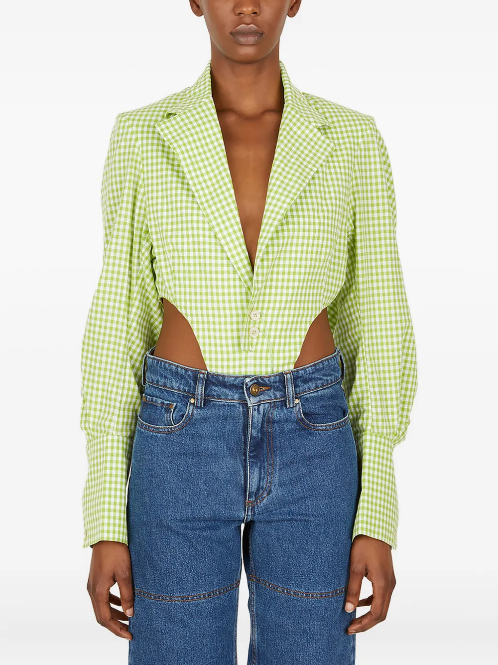 Боди в клетку гингем Ninamounah, зеленый
Боди в клетку гингем Ninamounah, зеленый