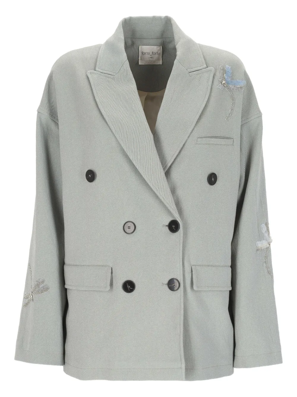 Двубортный пиджак с вышивкой Forte Forte, зеленый
Двубортный пиджак с вышивкой Forte Forte, зеленый