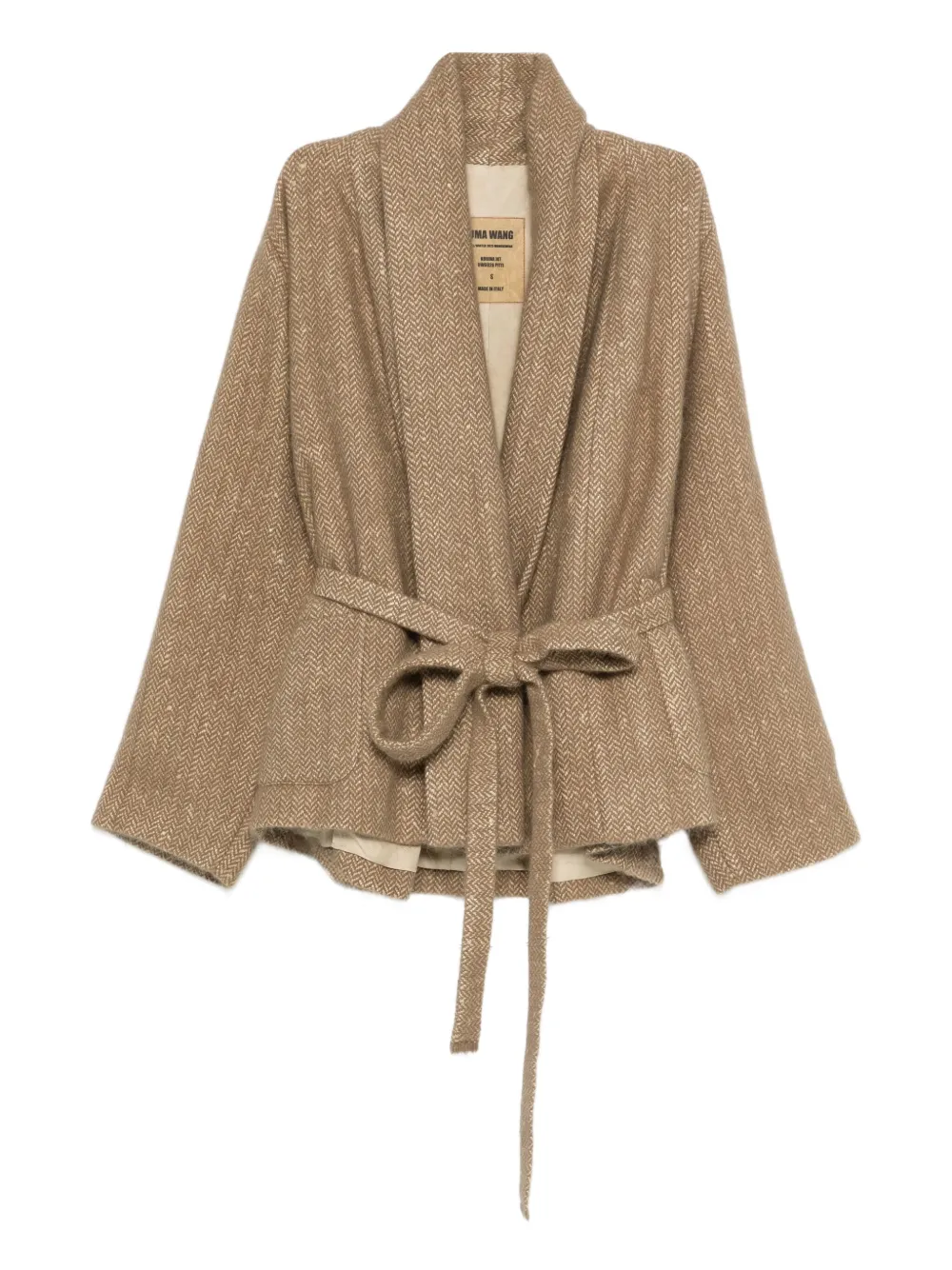 Жакет с узором в елочку и поясом Uma Wang, нейтральный
Жакет с узором в елочку и поясом Uma Wang, нейтральный