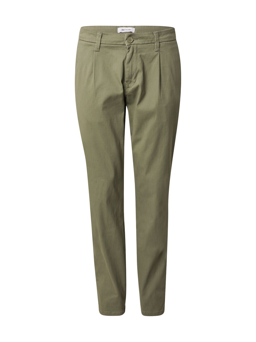 Облегающие брюки в складку спереди Only & Sons ONSCAM, оливковый 
Облегающие брюки в складку спереди Only & Sons ONSCAM, оливковый