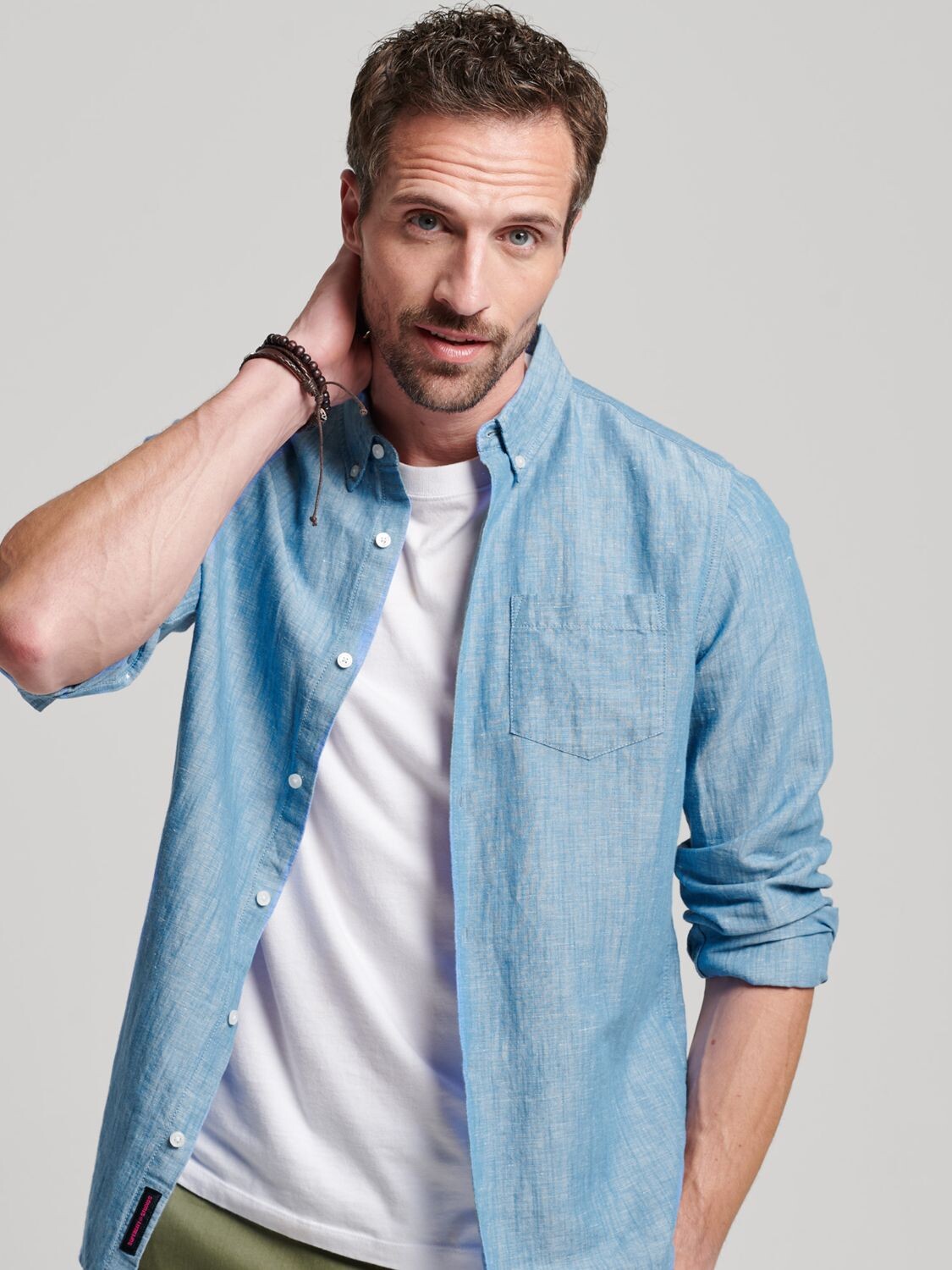 Рубашка из смеси льна и органического хлопка Superdry Studios, синий чепчик
Рубашка из смеси льна и органического хлопка Superdry Studios, синий чепчик