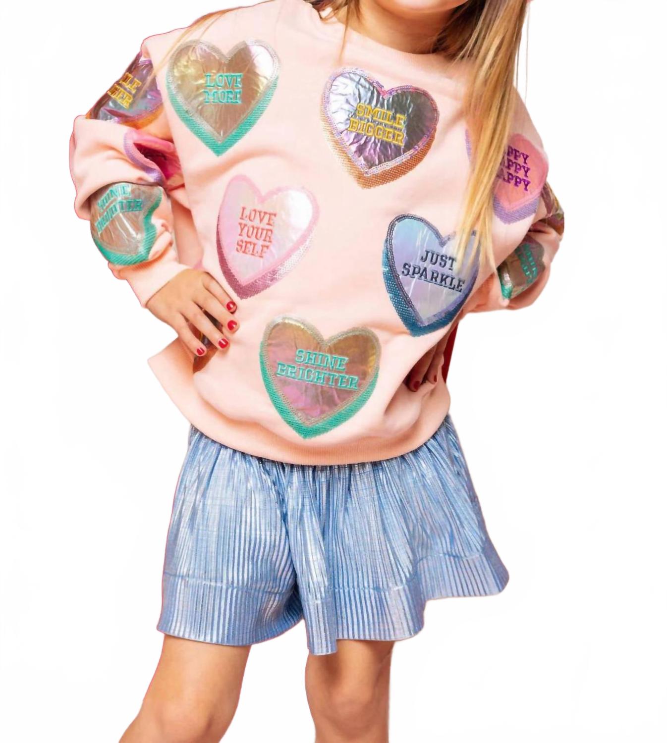 Детский свитшот с конфетными сердечками в светло-розовом цвете QUEEN OF SPARKLES
Детский свитшот с конфетными сердечками в светло-розовом цвете QUEEN OF SPARKLES