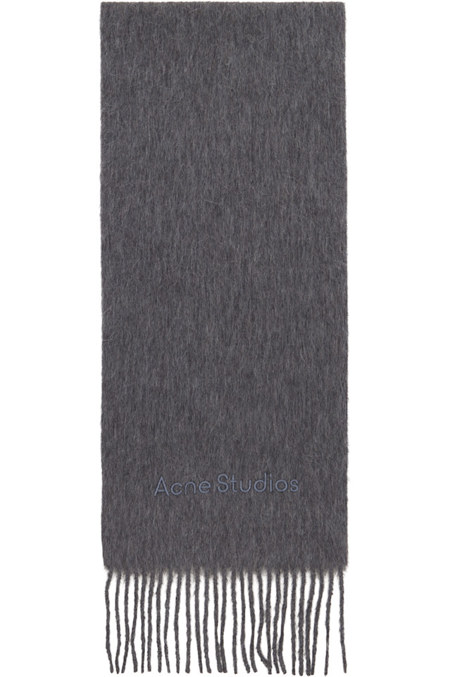 Acne Studios Серый шерстяной шарф с логотипом
Acne Studios Серый шерстяной шарф с логотипом
