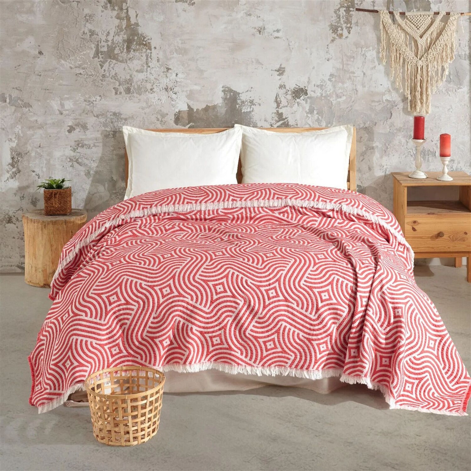 Evidea Soft Двуспальное покрывало с геометрическим рисунком - Красный - 225x250 см
Evidea Soft Двуспальное покрывало с геометрическим рисунком - Красный - 225x250 см