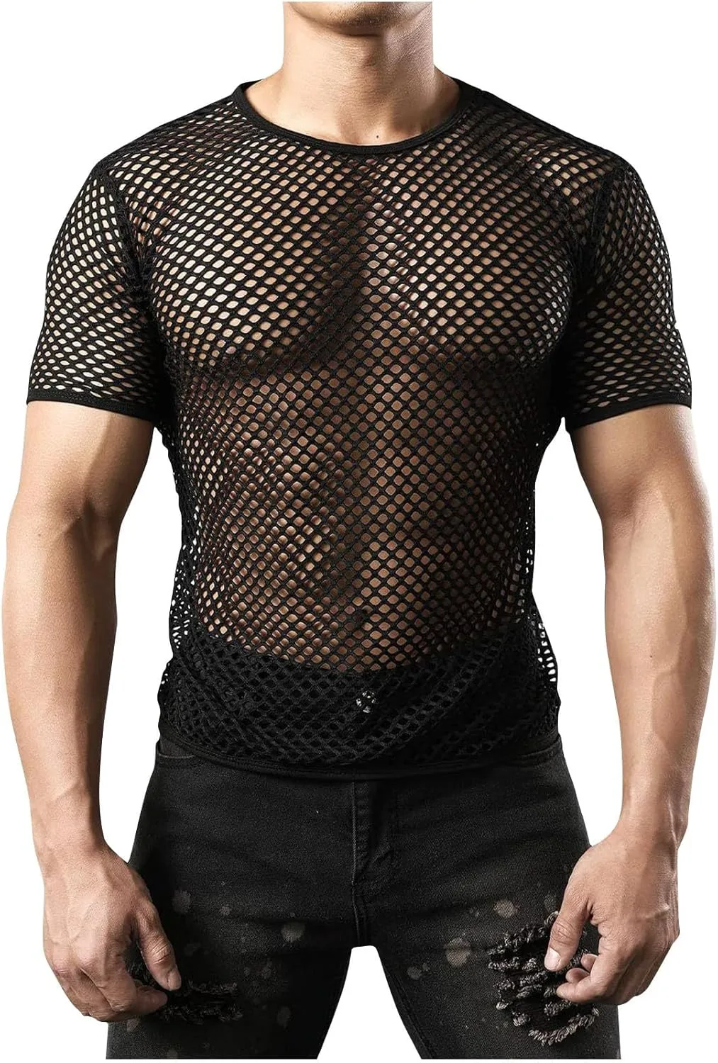 Мужская футболка Mesh Fishnet Top Fitted для пляжа и спортзала Uillui
Мужская футболка Mesh Fishnet Top Fitted для пляжа и спортзала Uillui