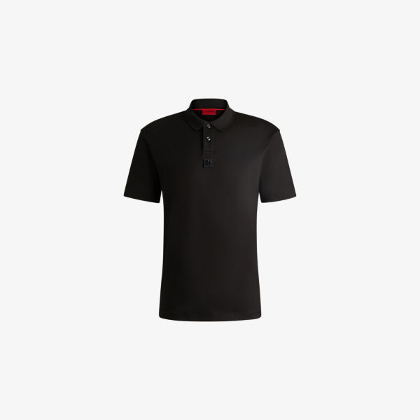 Рубашка-поло Hugo с брендовой пластиной, черный
Рубашка-поло Hugo с брендовой пластиной, черный