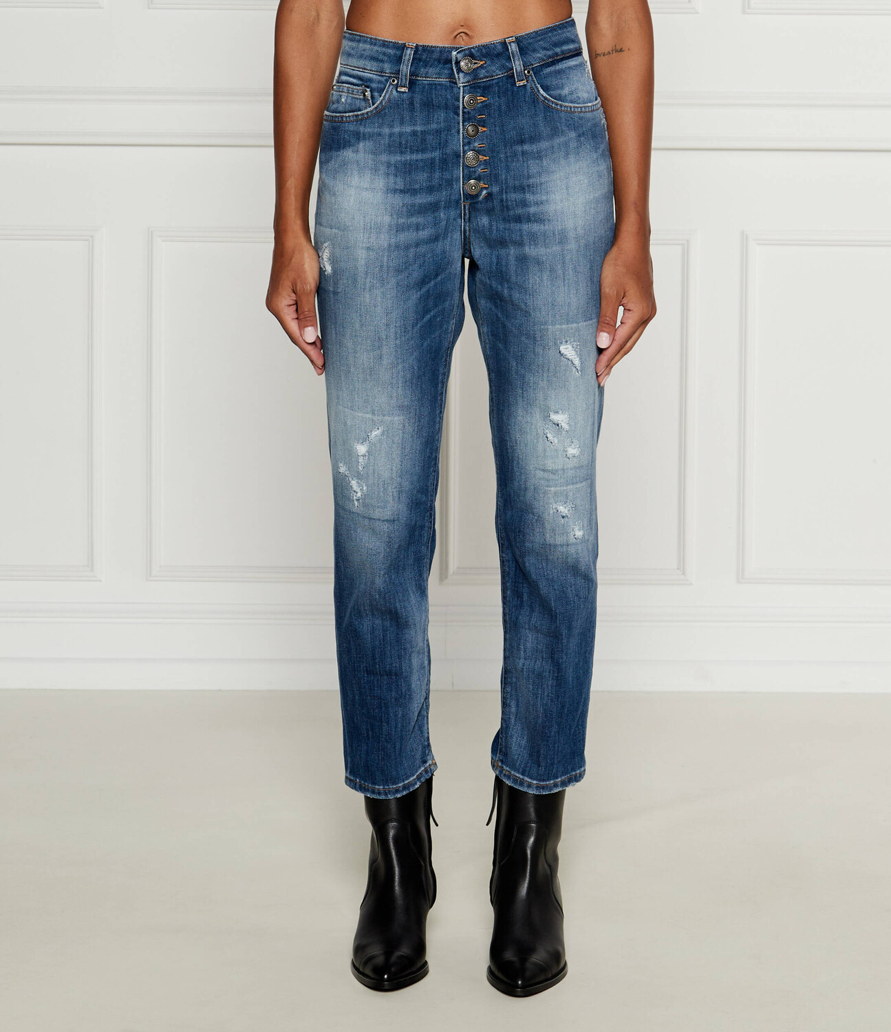 Джинсы DONDUP - made in Italy KOONS Loose fit, темно-синий 
Джинсы DONDUP - made in Italy KOONS Loose fit, темно-синий