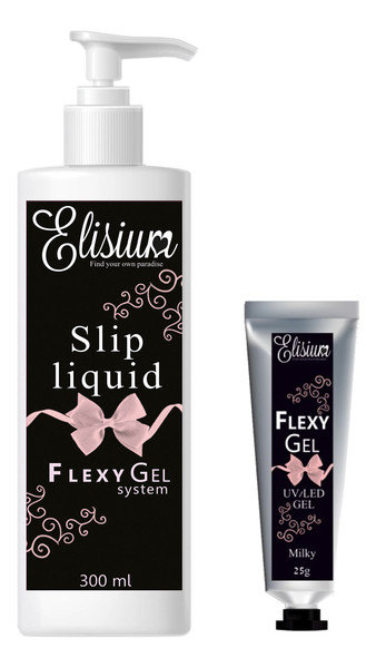 Elisium, Flexy Gel System, базовый набор: гель и жидкость, 2 шт.
Elisium, Flexy Gel System, базовый набор: гель и жидкость, 2 шт.