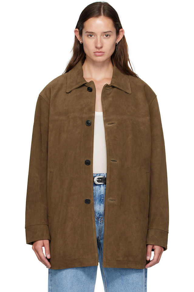 Coor Коричневая замшевая автомобильная куртка
Coor Коричневая замшевая автомобильная куртка