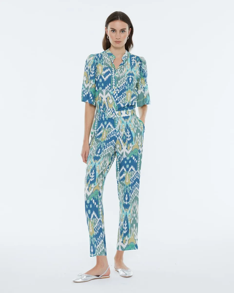 Женские прямые укороченные брюки с принтом и эластичным поясом Andam, синий
Женские прямые укороченные брюки с принтом и эластичным поясом Andam, синий