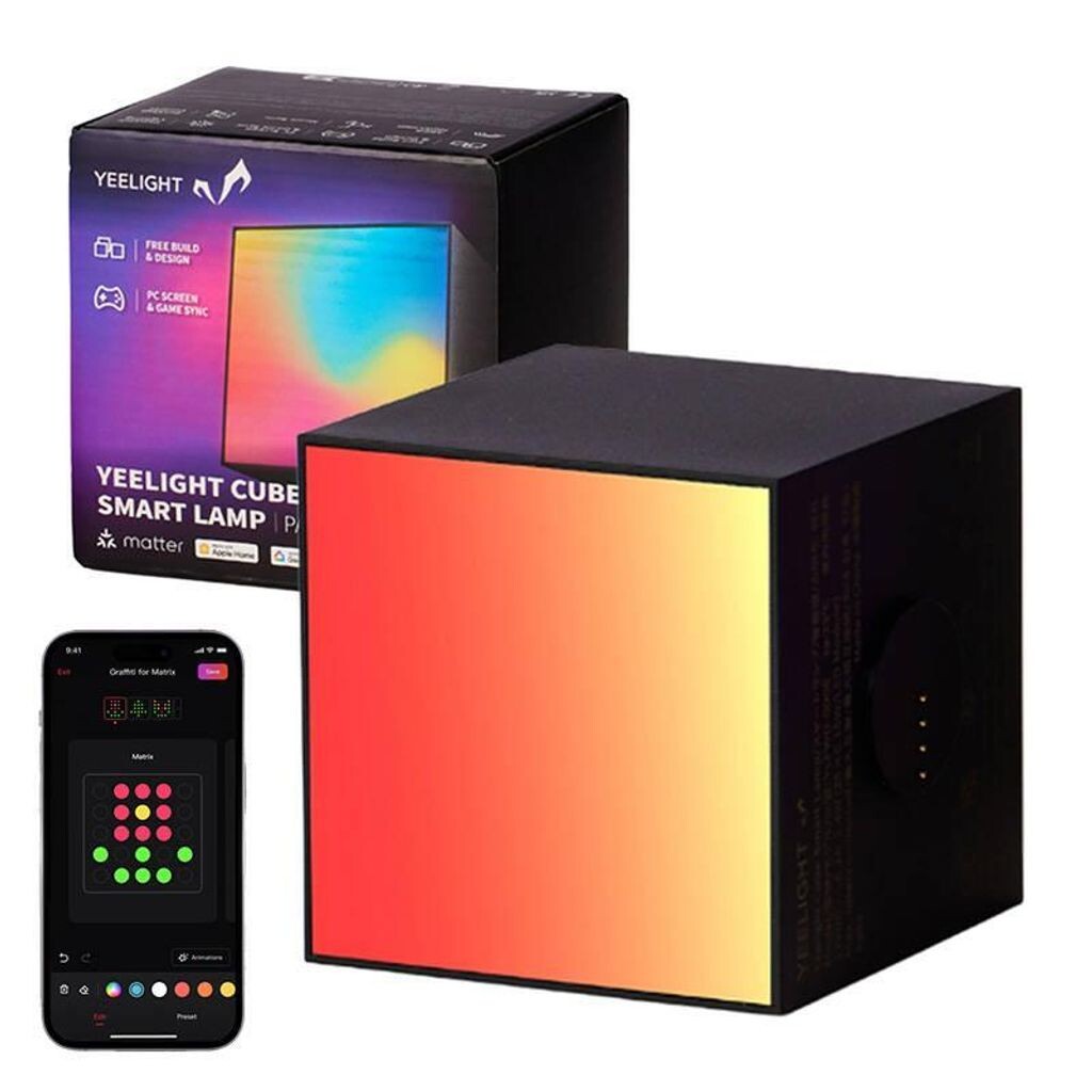 Умная лампа YEELIGHT Cube — световая панель Gaming Cube — расширение WLAN, матовый черный, новинка
Умная лампа YEELIGHT Cube — световая панель Gaming Cube — расширение WLAN, матовый черный, новинка