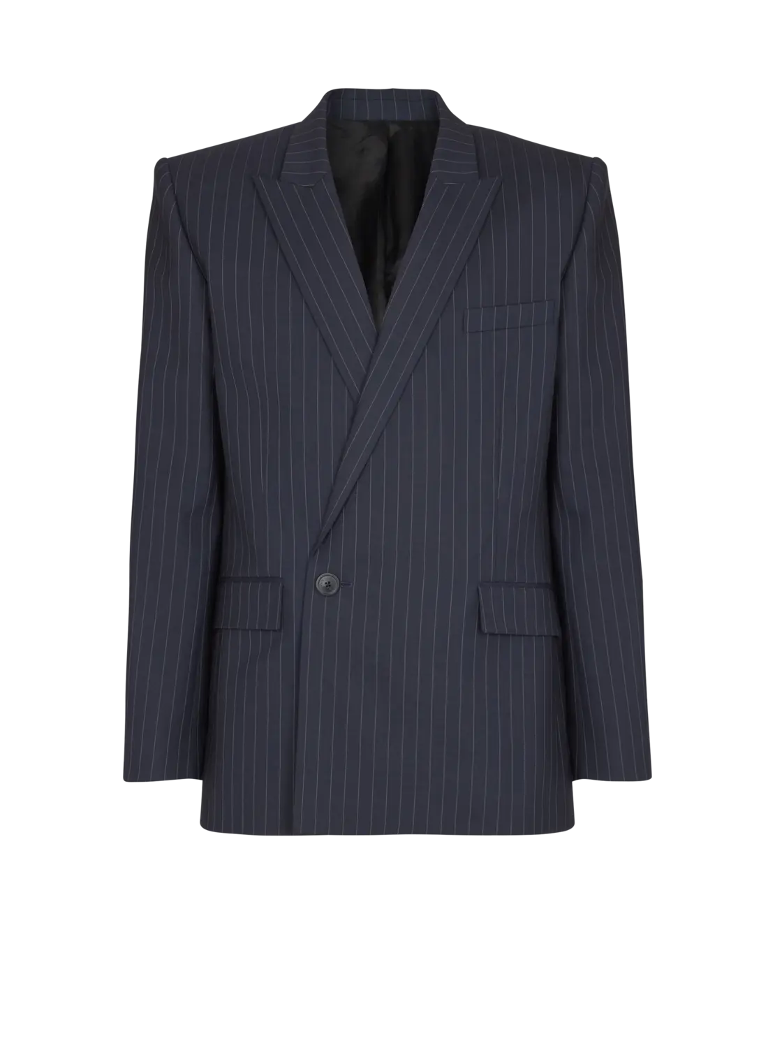 Шерстяной пиджак в полоску Balmain, темно-синий
Шерстяной пиджак в полоску Balmain, темно-синий