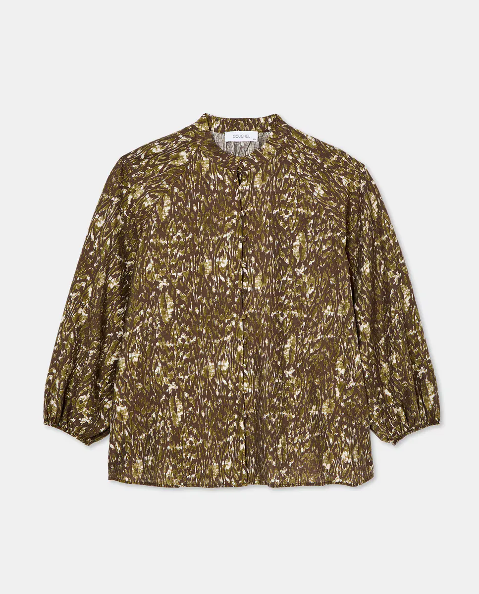 Женская блуза с воротником-стойкой и принтом Couchel, зеленый
Женская блуза с воротником-стойкой и принтом Couchel, зеленый