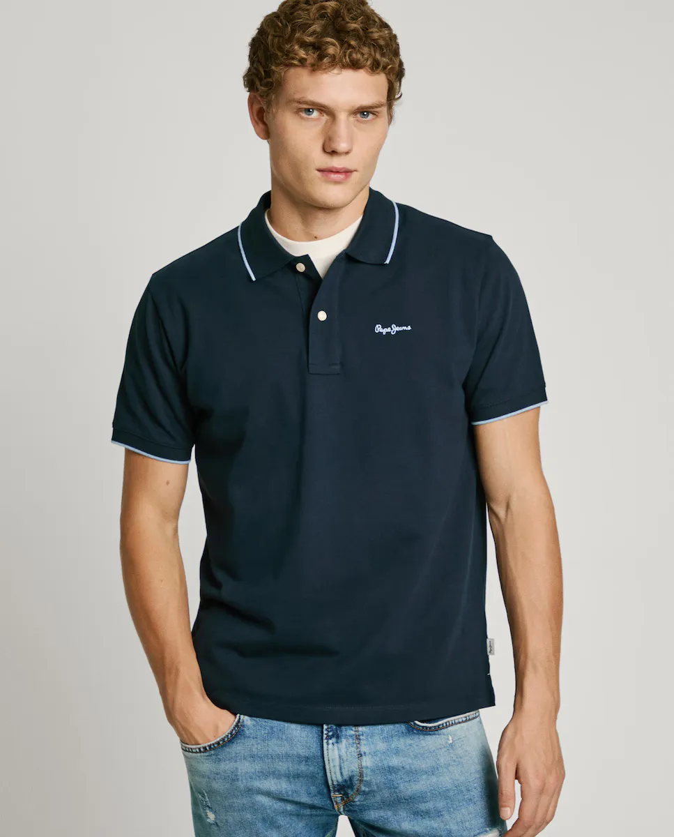 Мужская рубашка-поло с короткими рукавами из пике с вышитым логотипом Pepe Jeans, темно-синий
Мужская рубашка-поло с короткими рукавами из пике с вышитым логотипом Pepe Jeans, темно-синий