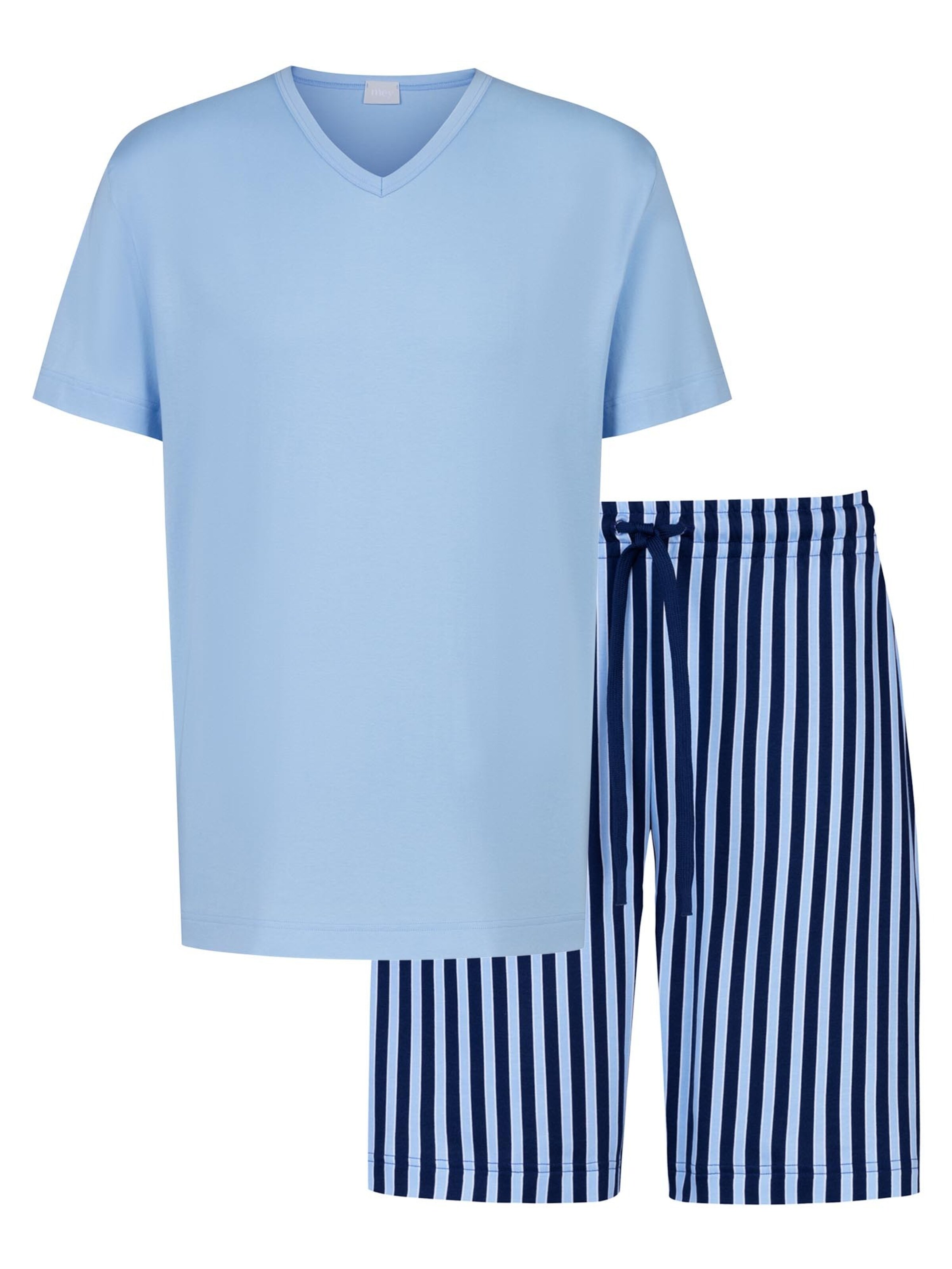 Mey Короткая пижама 'Graphic Stripes' в светло-голубом цвете
Mey Короткая пижама 'Graphic Stripes' в светло-голубом цвете