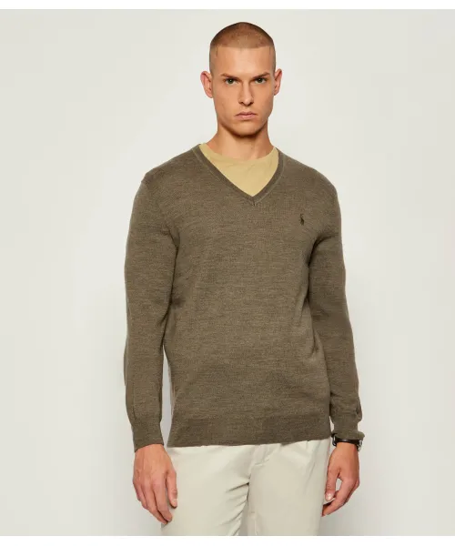 Шерстяной свитер Slim fit Polo Ralph Lauren, зеленый 
Шерстяной свитер Slim fit Polo Ralph Lauren, зеленый