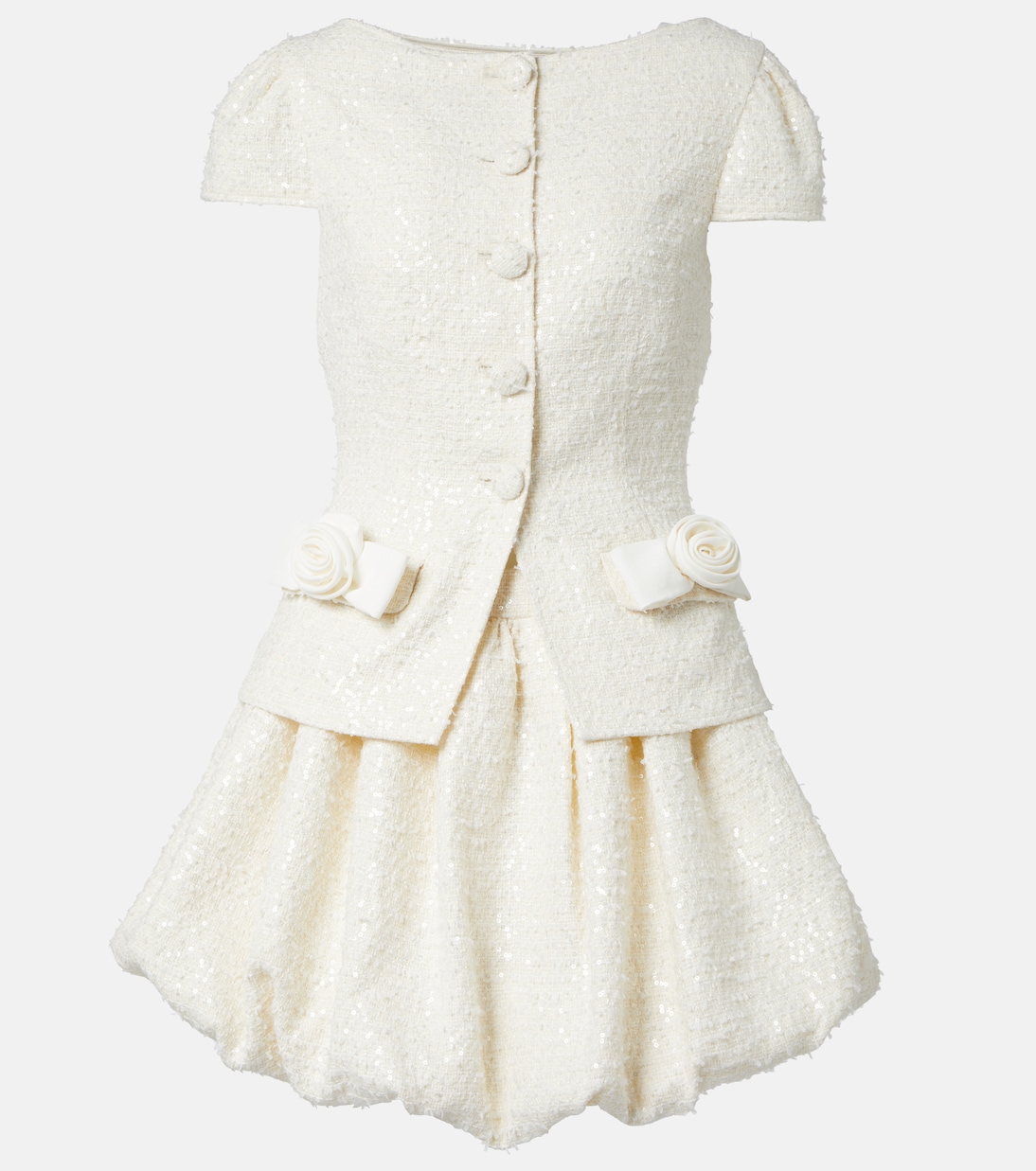 Мини-платье из букле с пайетками и бантом Self-Portrait, кремовый
Мини-платье из букле с пайетками и бантом Self-Portrait, кремовый