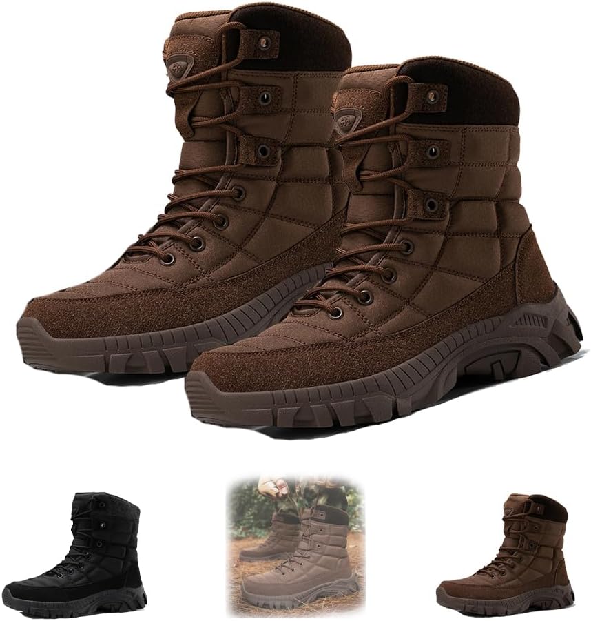 Мужские водонепроницаемые ботинки, легкие, с нескользящей подошвой, для активного отдыха и походов, повседневные, дышащие, высокие тактические военные ботинки, ортопедическая обувь для ходьбы Generic, коричневый
Мужские водонепроницаемые ботинки, легкие, с нескользящей подошвой, для активного отдыха и походов, повседневные, дышащие, высокие тактические военные ботинки, ортопедическая обувь для ходьбы Generic, коричневый
