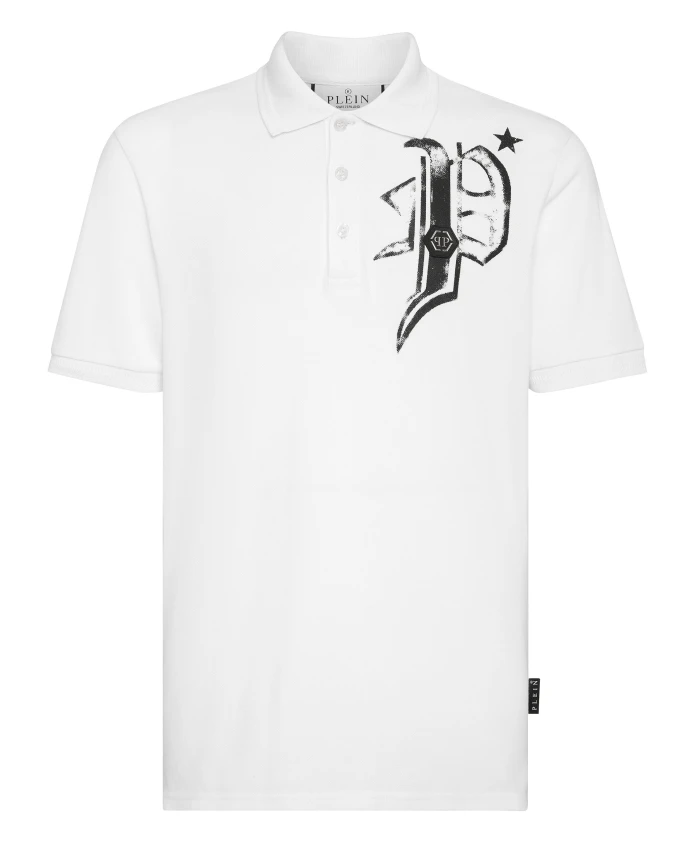 Приталенная трикотажная рубашка-поло с изображением черепа и костей. Philipp Plein, белый
Приталенная трикотажная рубашка-поло с изображением черепа и костей. Philipp Plein, белый