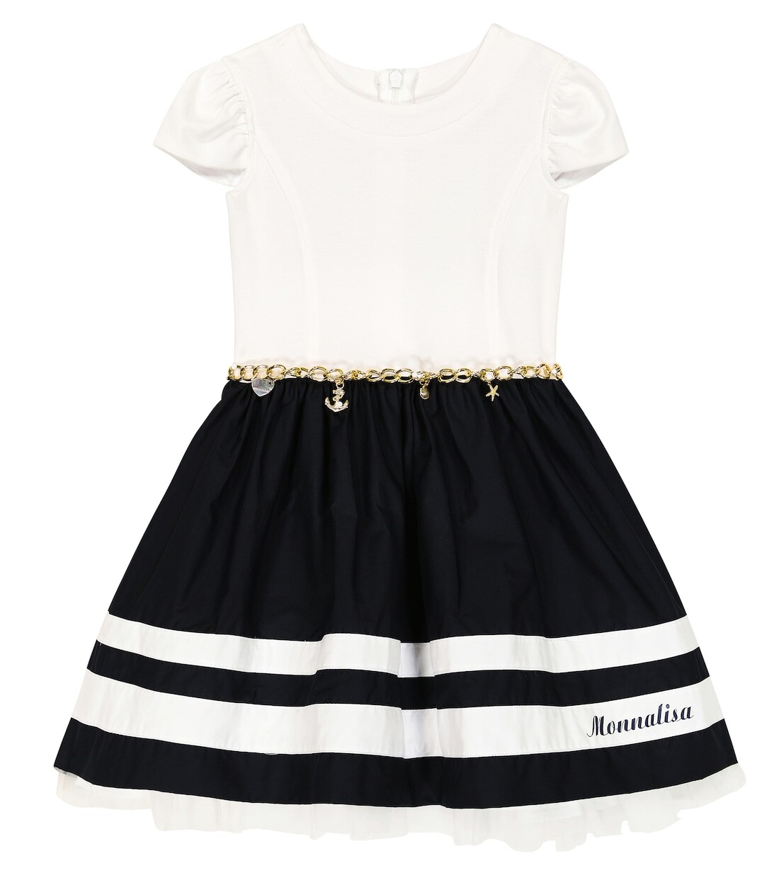 Хлопковое платье в полоску Monnalisa, черный
Хлопковое платье в полоску Monnalisa, черный