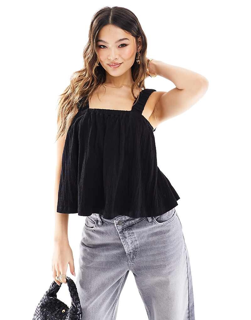 Черный топ-вешалка ASOS DESIGN – с завязками сзади 
Черный топ-вешалка ASOS DESIGN – с завязками сзади