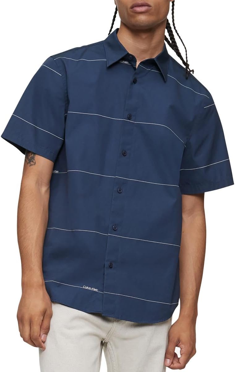 Рубашка Calvin Klein в полоску с коротким рукавом, Ink
Рубашка Calvin Klein в полоску с коротким рукавом, Ink