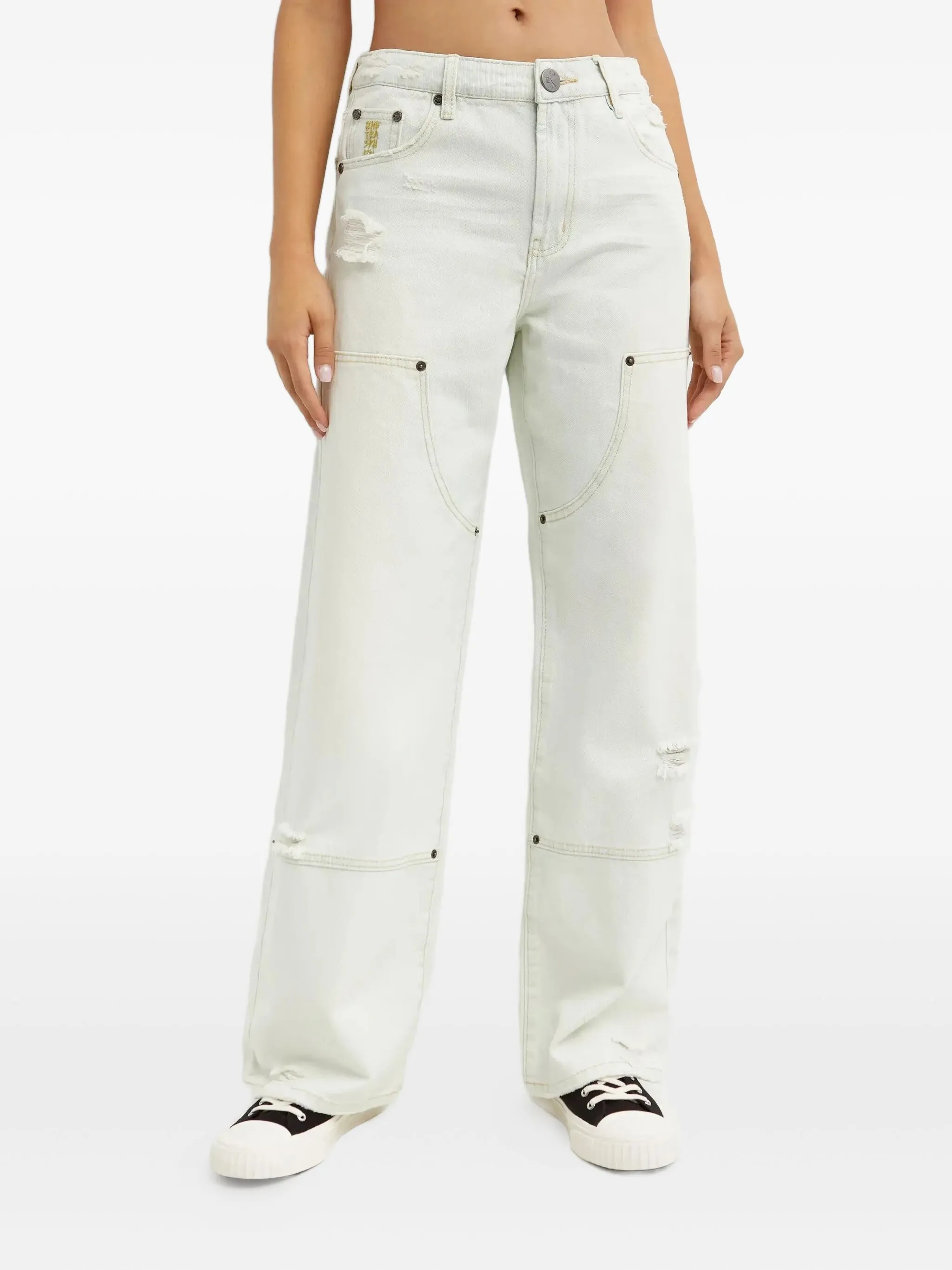 Широкие джинсы с эффектом потертости One Teaspoon, голубой
Широкие джинсы с эффектом потертости One Teaspoon, голубой