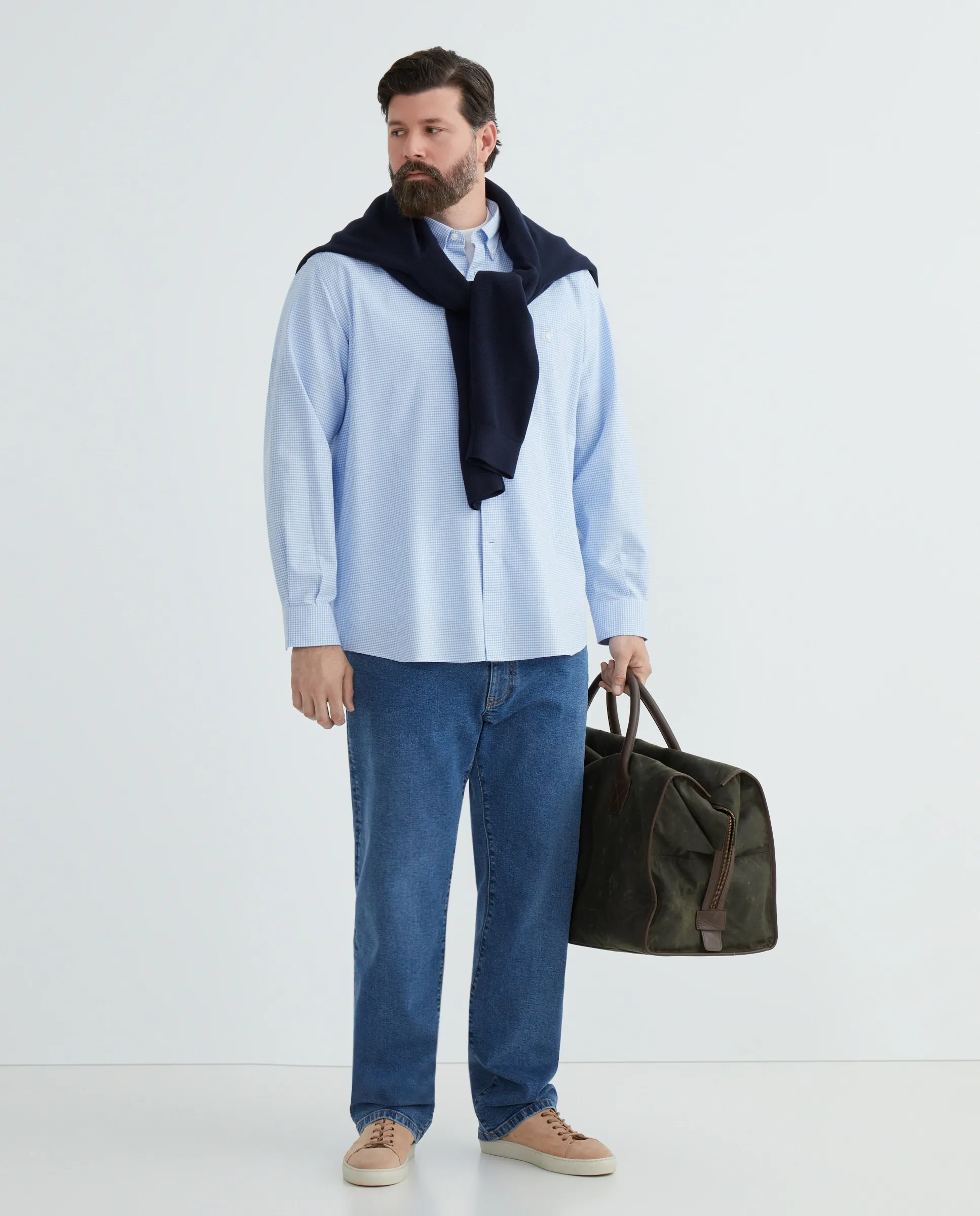 Длинная рубашка большого размера в клетку виши Dustin, светло-голубой
Длинная рубашка большого размера в клетку виши Dustin, светло-голубой