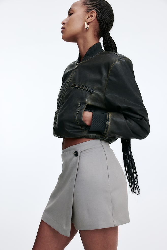 Юбка-Шорты с запахом H&M, серый 
Юбка-Шорты с запахом H&M, серый