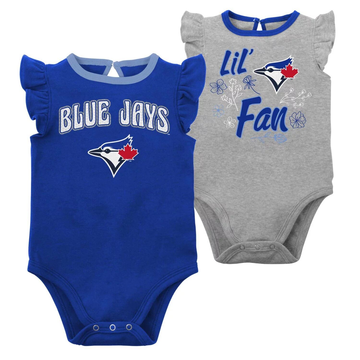 Комплект из двух боди Royal/Heather Grey Toronto Blue Jays Little Fan для новорожденных и младенцев Outerstuff 
Комплект из двух боди Royal/Heather Grey Toronto Blue Jays Little Fan для новорожденных и младенцев Outerstuff