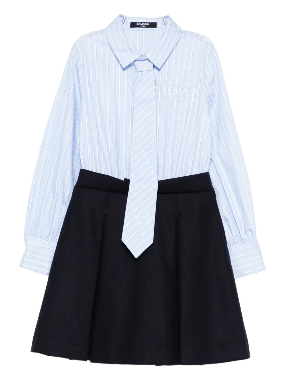 Платье с полосатым галстуком Balmain Kids, синий
Платье с полосатым галстуком Balmain Kids, синий