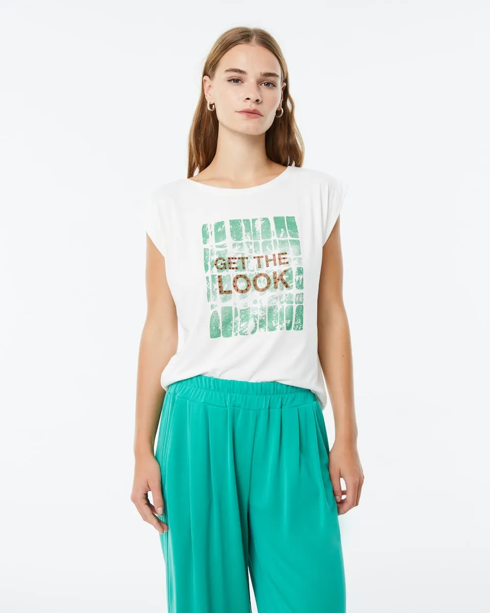 Женская футболка с коротким рукавом и принтом спереди Paz Torras, белый
Женская футболка с коротким рукавом и принтом спереди Paz Torras, белый