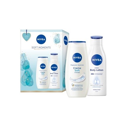 Подарочный набор геля для душа и лосьона для тела Soft Moments, Nivea
Подарочный набор геля для душа и лосьона для тела Soft Moments, Nivea