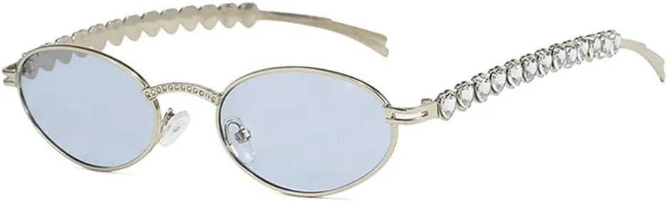 Модные роскошные солнцезащитные очки с бриллиантами для женщин, винтажные солнцезащитные очки со стразами, стильные круглые очки для женщин HVTVTLA, Silver-blue
Модные роскошные солнцезащитные очки с бриллиантами для женщин, винтажные солнцезащитные очки со стразами, стильные круглые очки для женщин HVTVTLA, Silver-blue