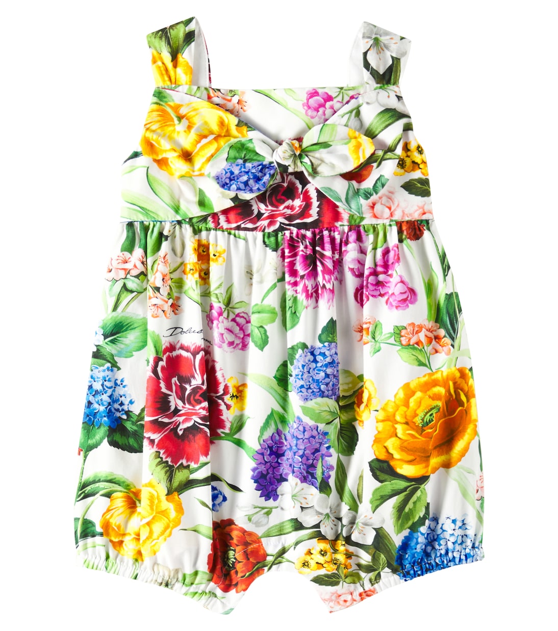 Детский комбинезон из хлопка с цветочным принтом и сборками Dolce&Gabbana Kids, Mix Fiori F.Bco
Детский комбинезон из хлопка с цветочным принтом и сборками Dolce&Gabbana Kids, Mix Fiori F.Bco